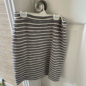 J. Crew Black and White Striped Pencil Skirt